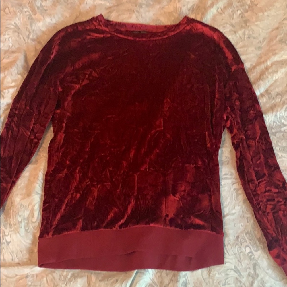Red crushed velvet long sleeve